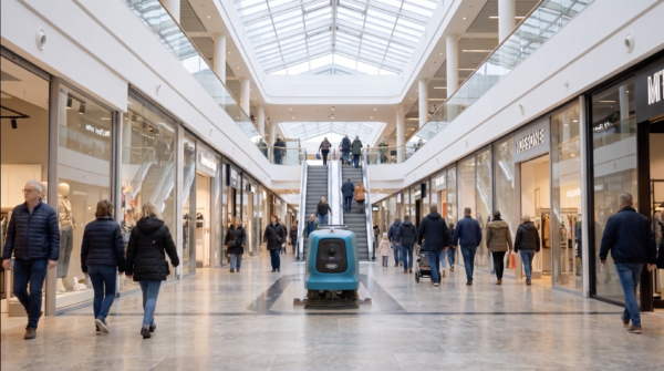 How a tailored ecosystem of autonomous robots keeps a shopping mall running smoothly